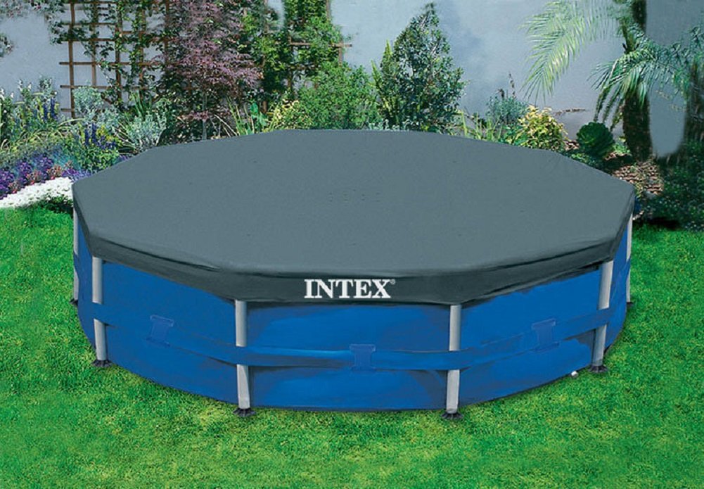 Intex close-up of drain holes and fabric highlighting water-shedding benefit