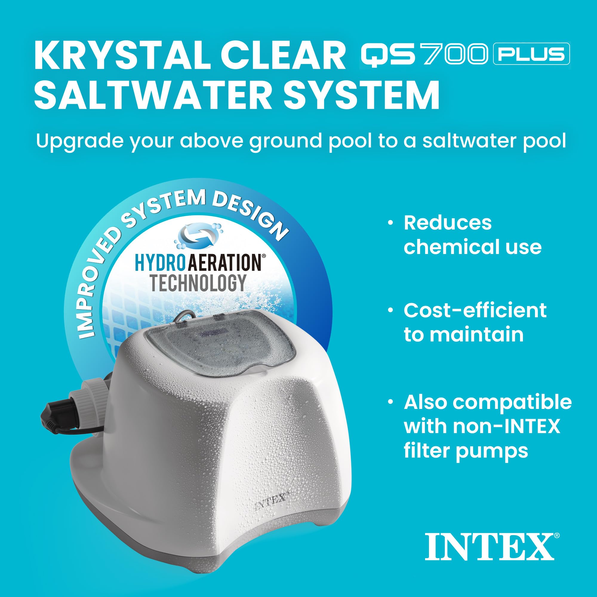 Intex Krystal Clear control panel close-up showing buttons and easy scheduling