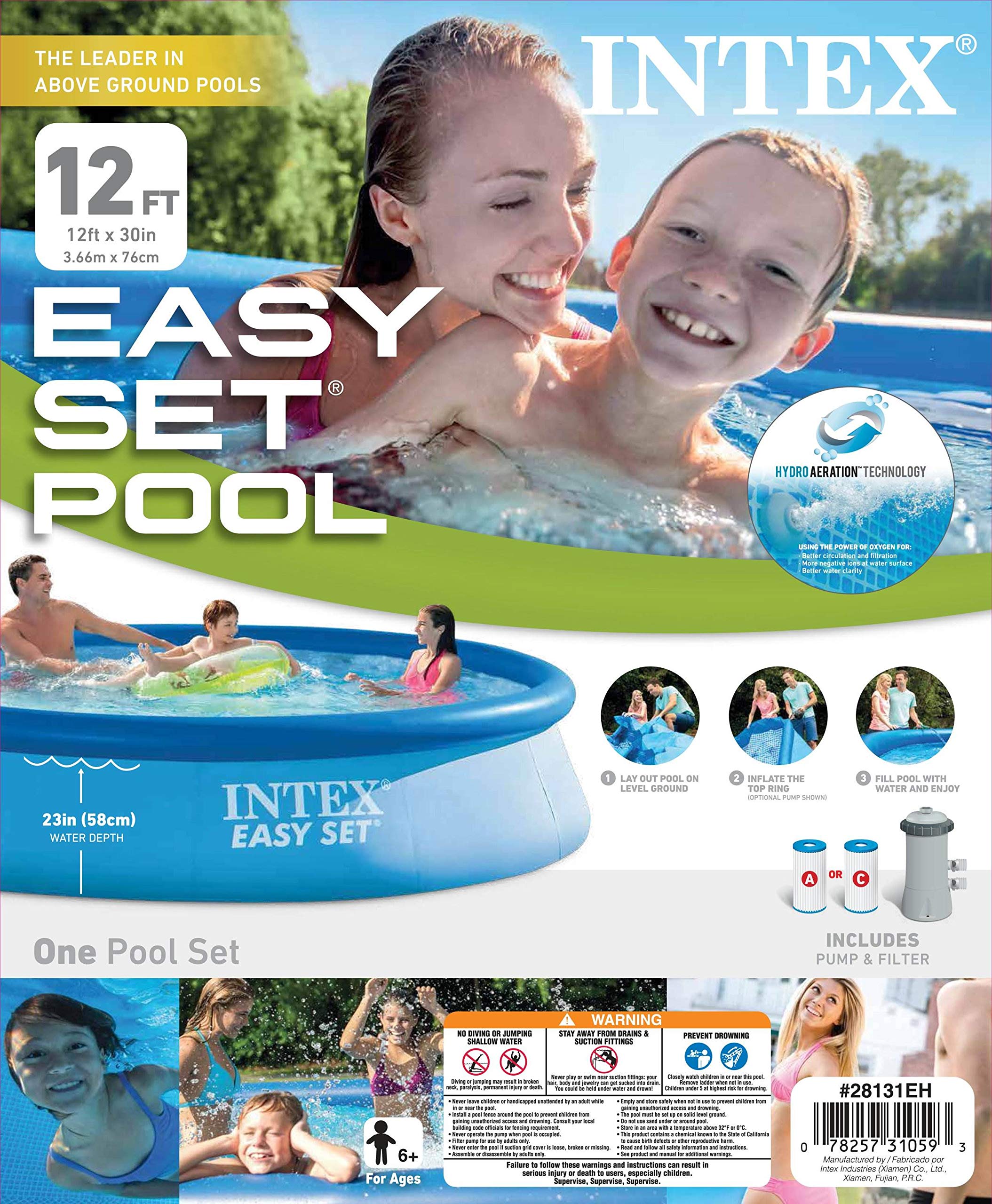Intex instructional DVD and manual laid out showing easy setup guidance benefit