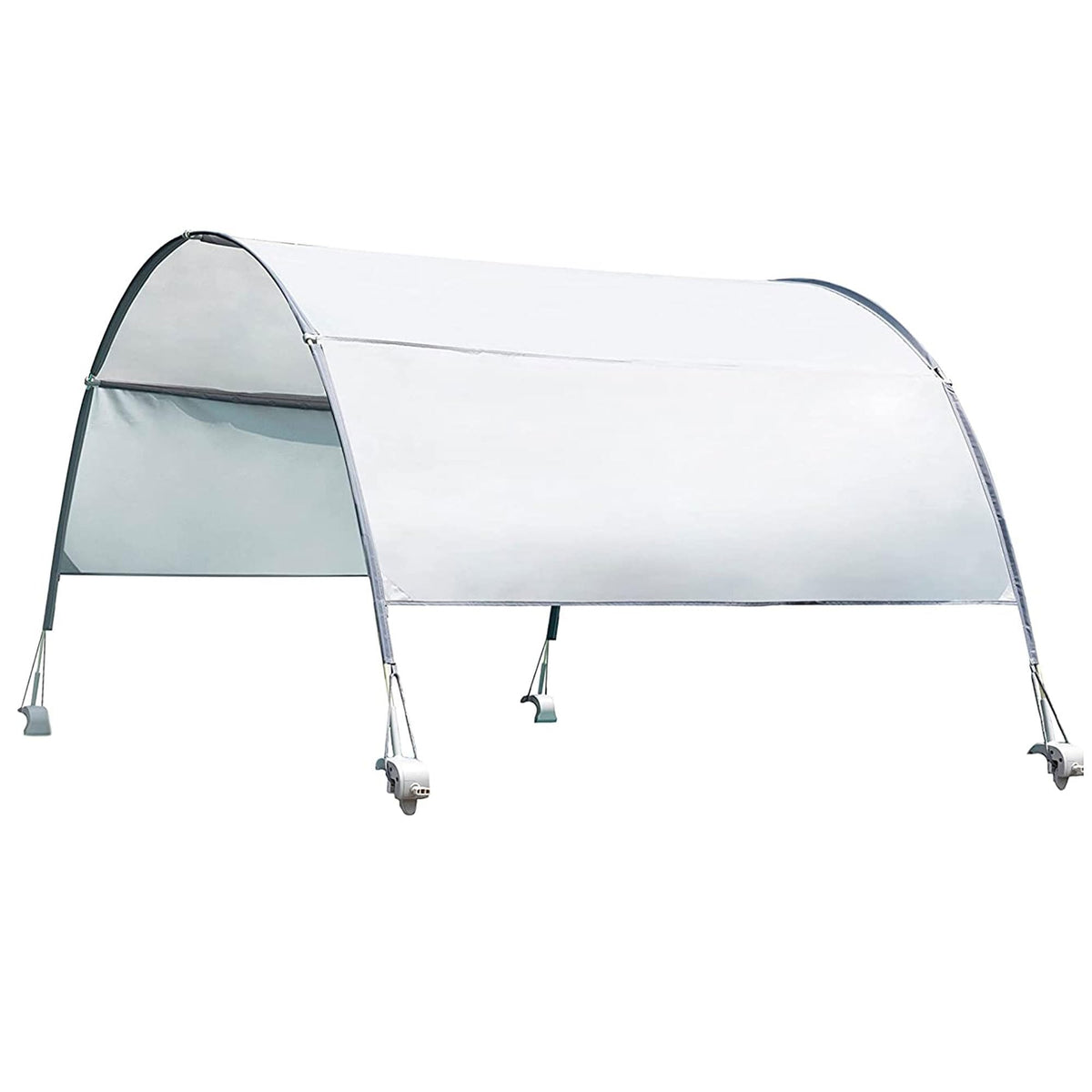 Intex canopy front view on pool showing shade and easy coverage