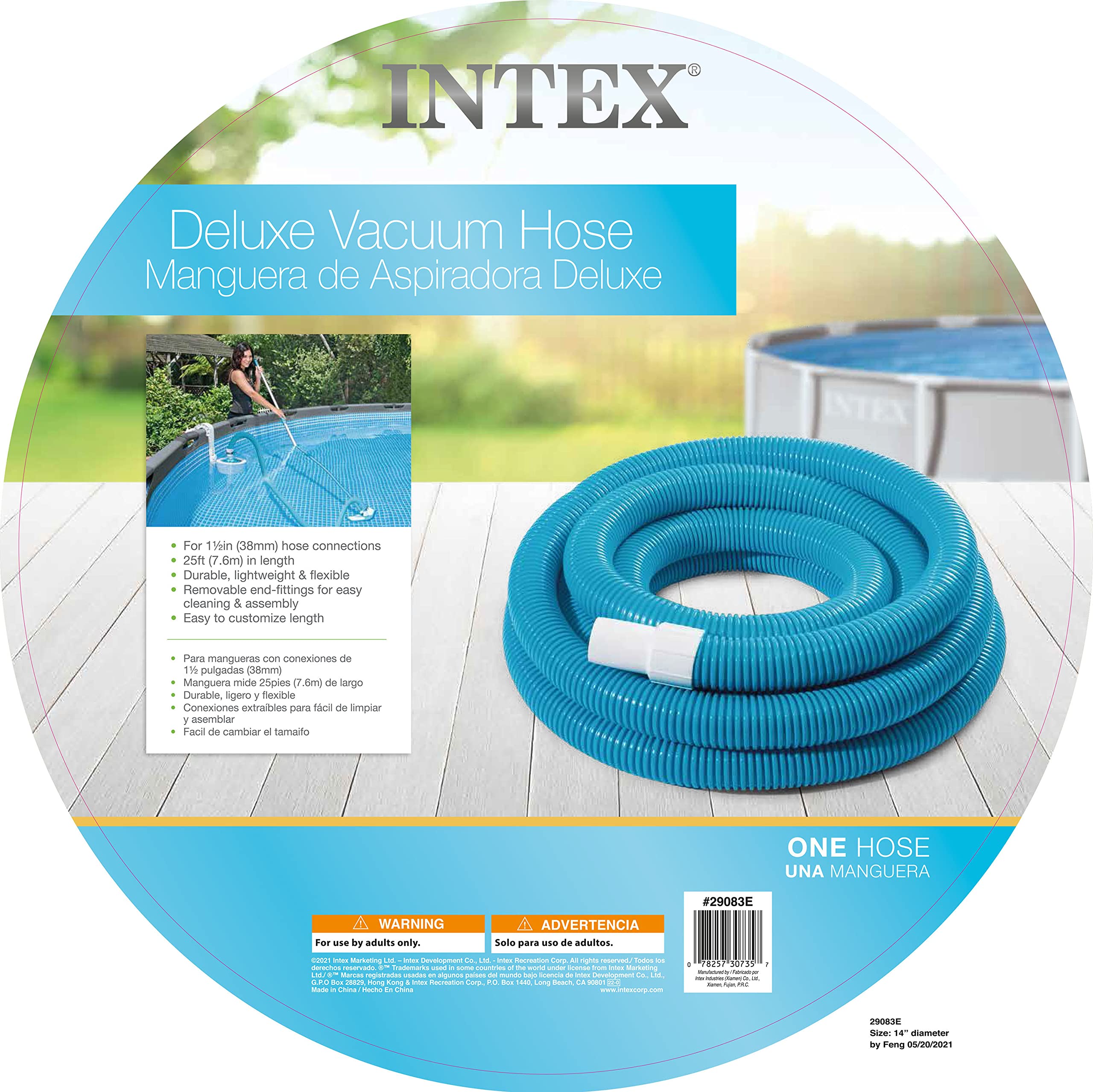 Intex hose installed on pool filter demonstrating secure connection and tidy routing