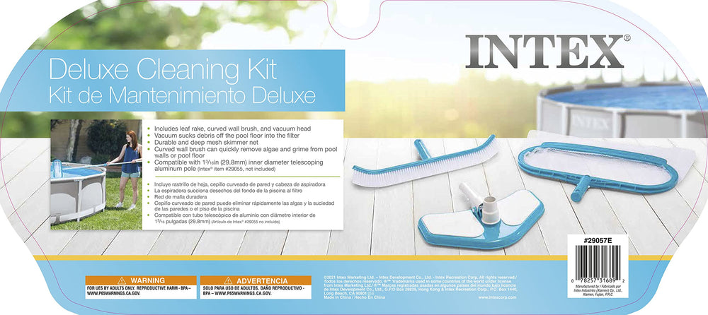 Intex cleaning kit in use at poolside showing faster maintenance benefit