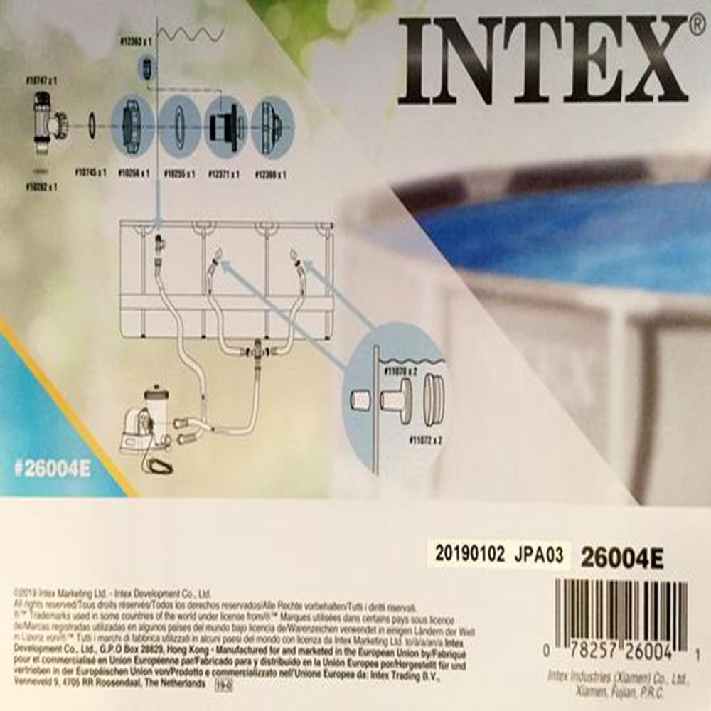 Intex parts installed on pool hose illustrating restored return flow and improved circulation