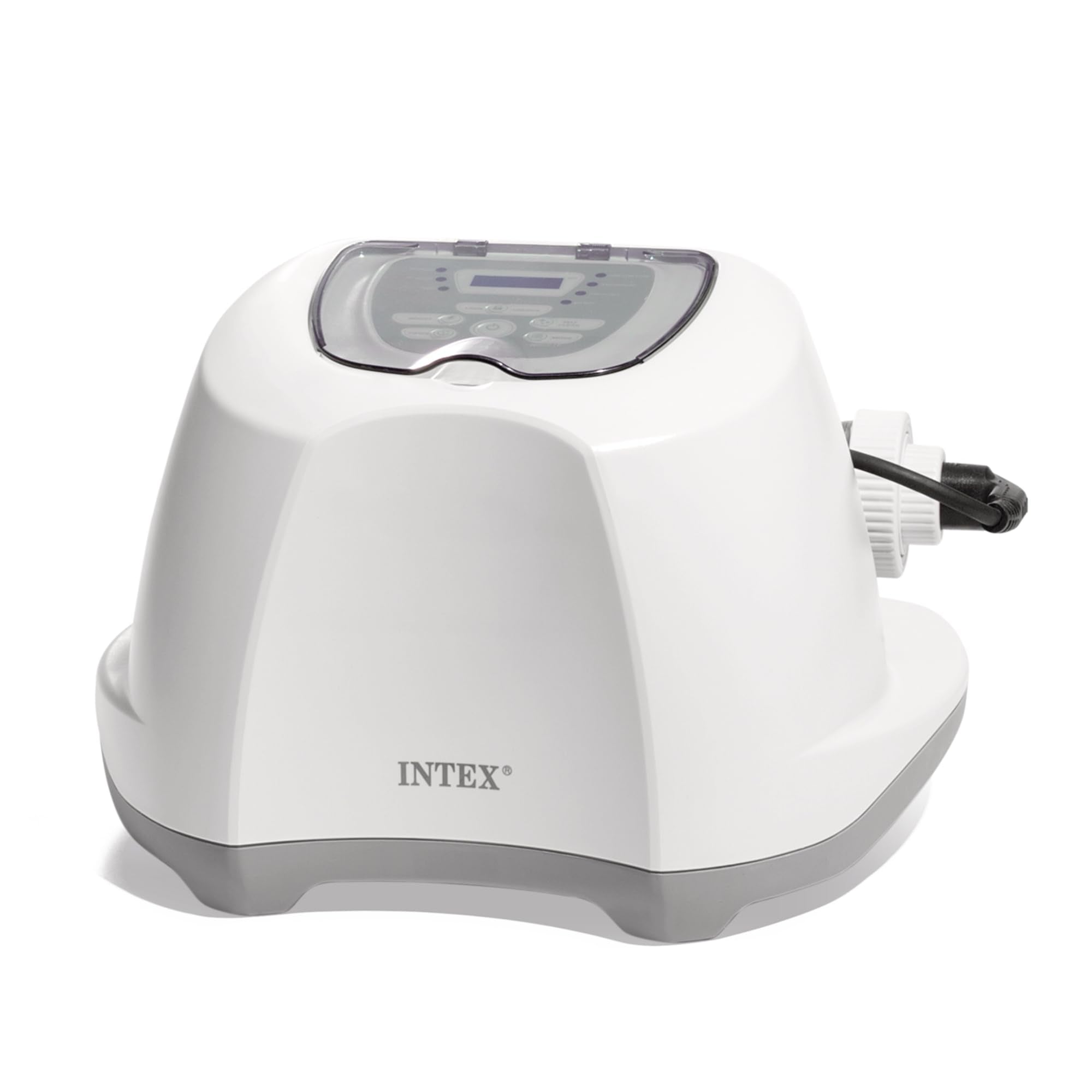 Intex Krystal Clear front unit showing compact design and easy hookup benefit