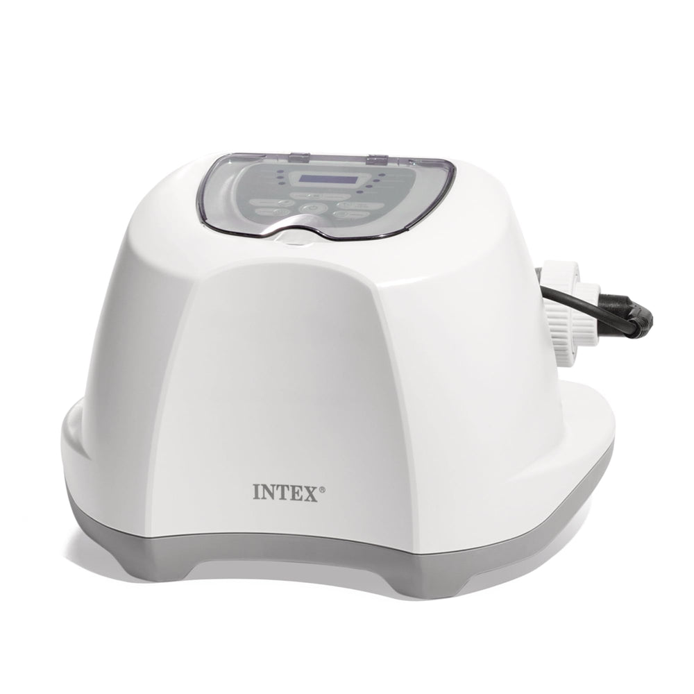 Intex Krystal Clear front unit showing compact design and easy hookup benefit