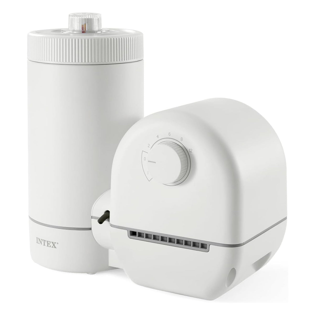 INTEX Krystal Clear front view showing compact pump and connections for easy installation