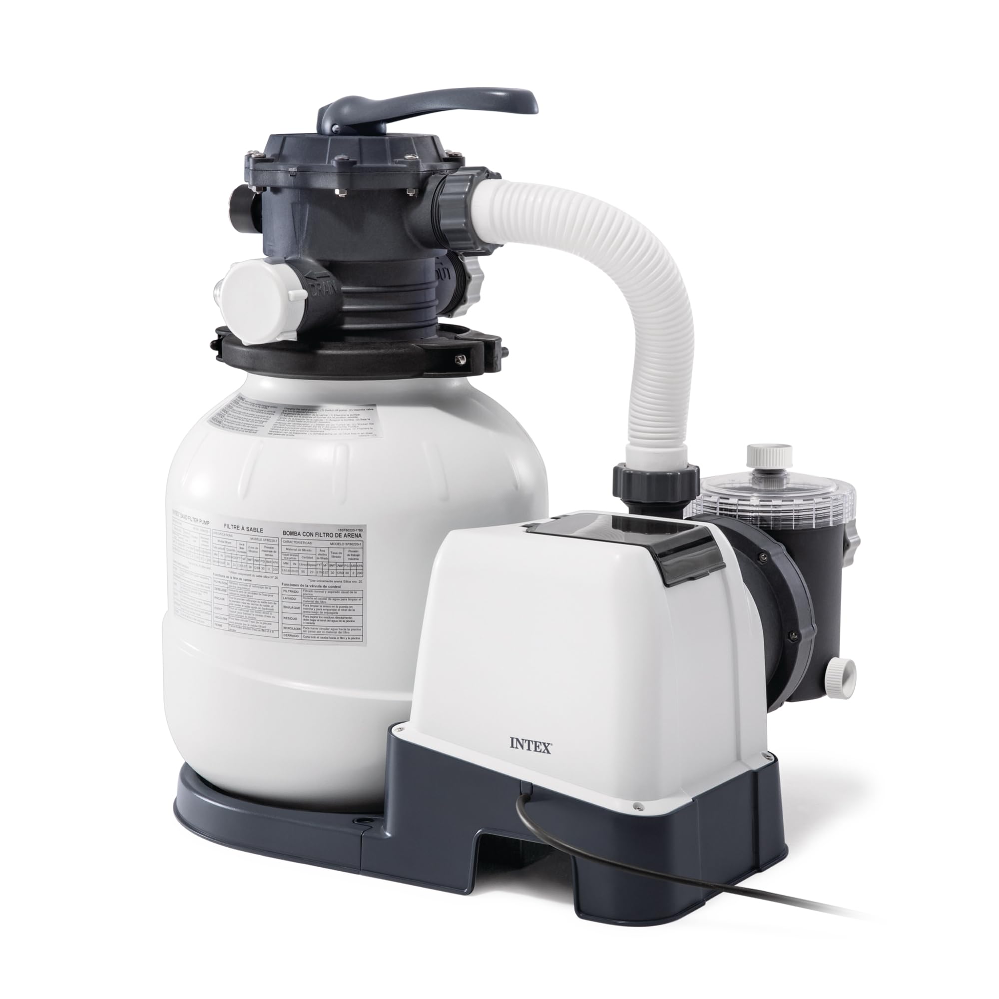 INTEX pump front view showing compact design and reliable filtration benefit