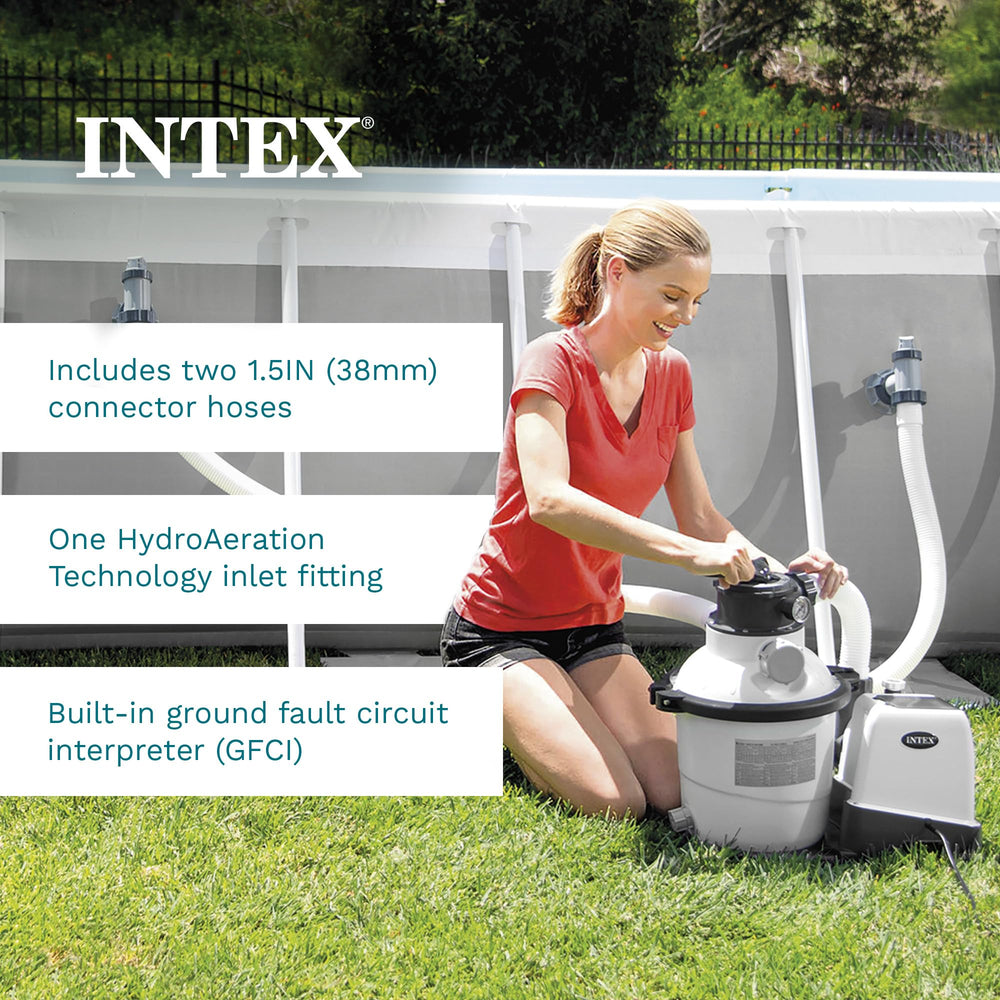 INTEX pump installed on above ground pool showing improved circulation