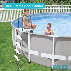 Intex accessory attachment anchored to pool wall for secure ladder stability