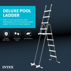 Intex ladder close-up of removable steps for quick removal benefit