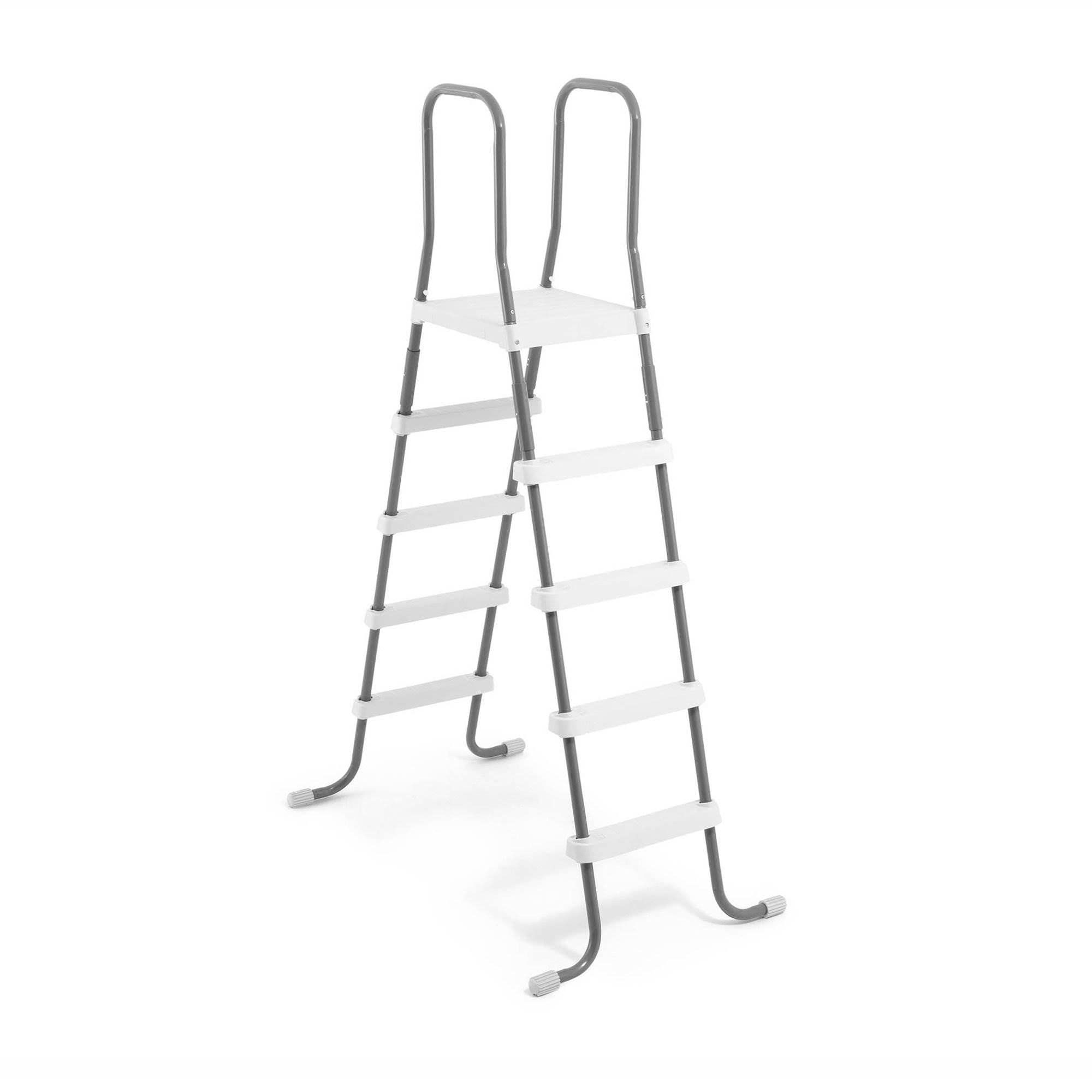 Intex ladder front view showing stable frame and four steps for safer pool access