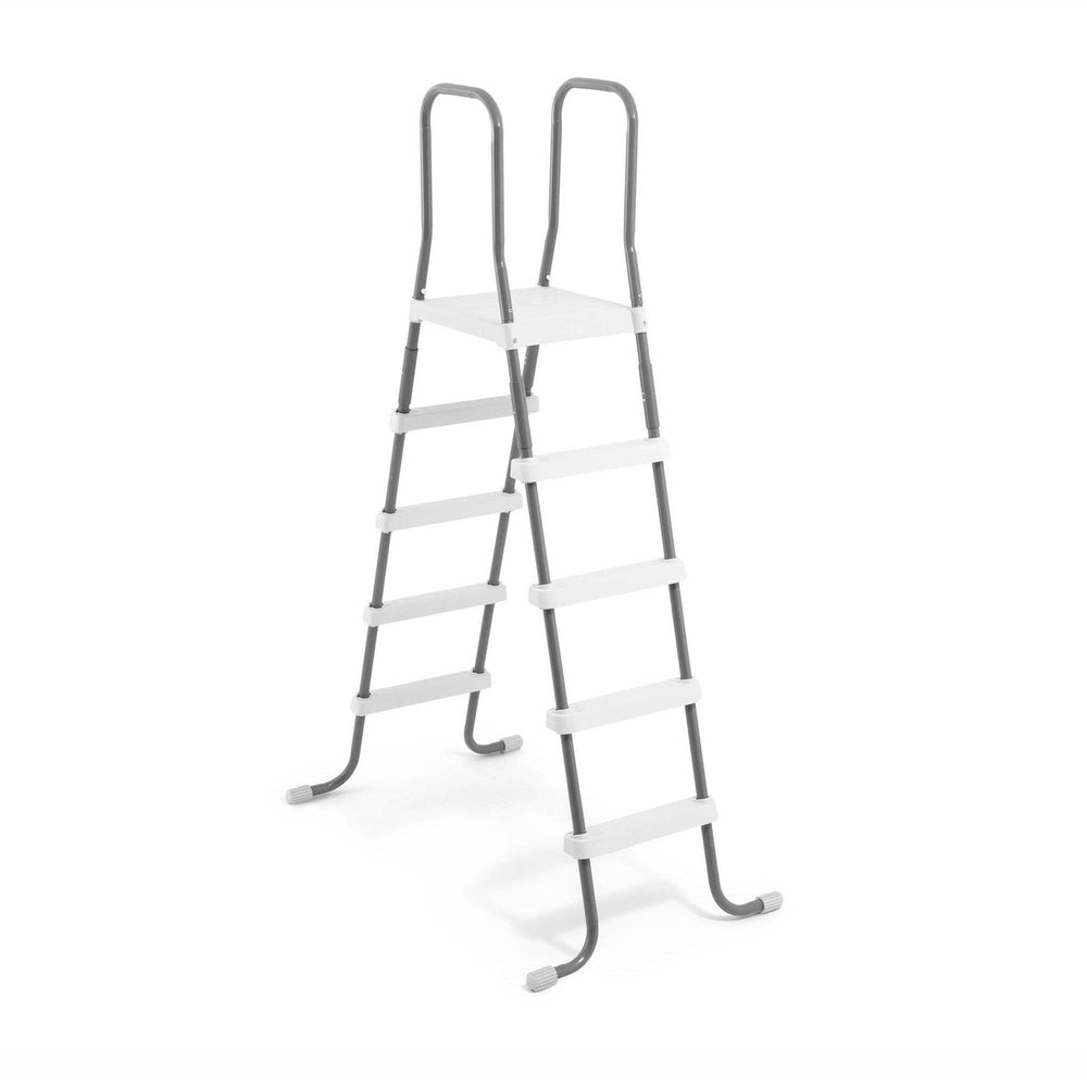 Intex ladder front view showing stable frame and four steps for safer pool access