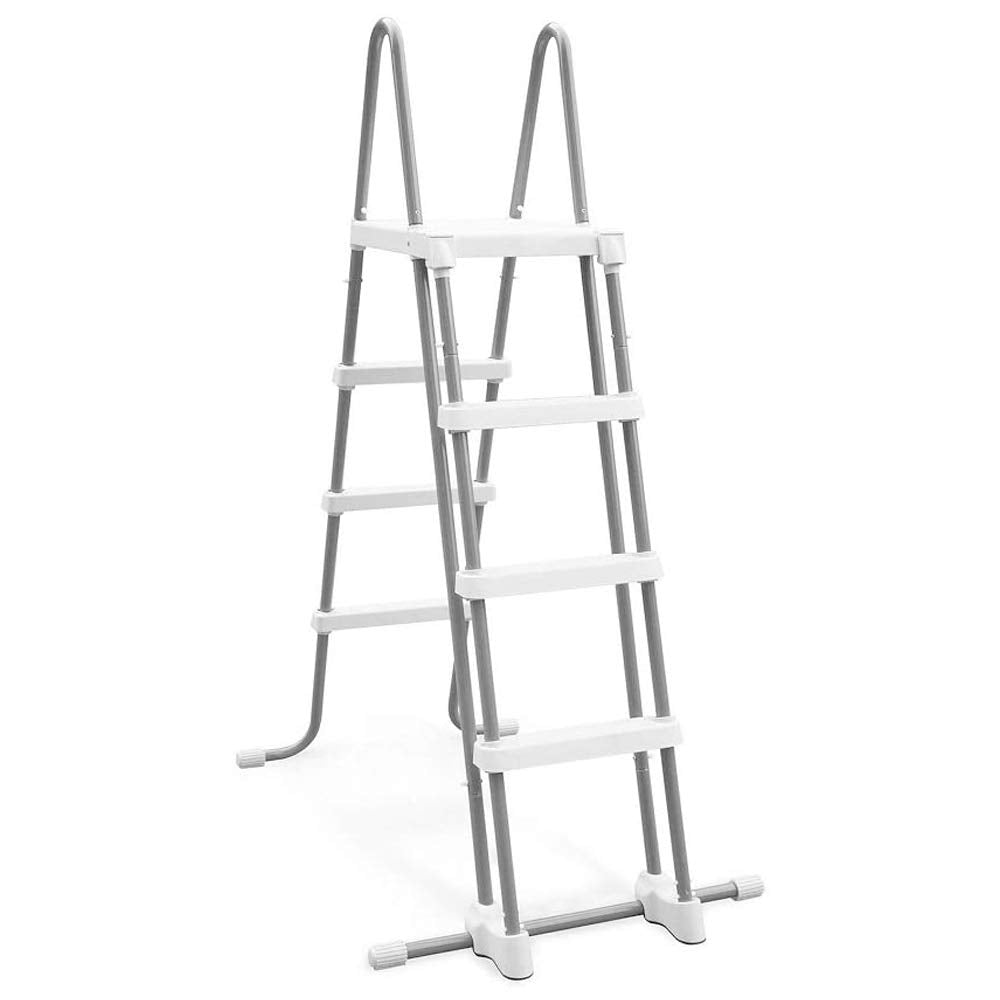 Intex ladder packaging label showing model and easy assembly info