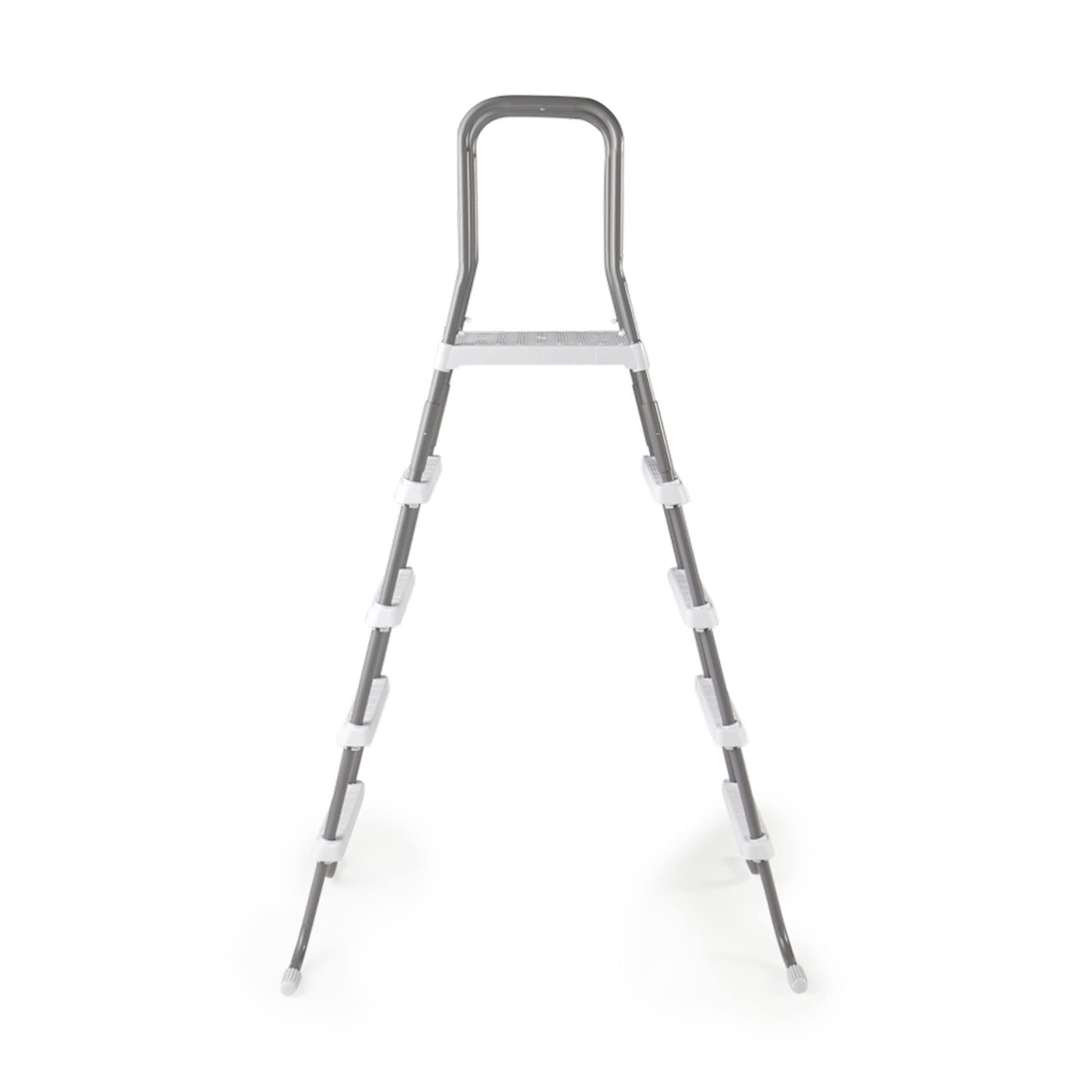 Intex boxed ladder with components laid out for easy assembly and setup