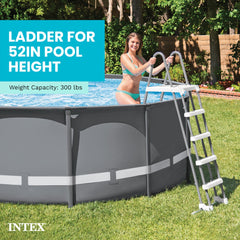 Intex ladder support base detail showing stability and weight distribution