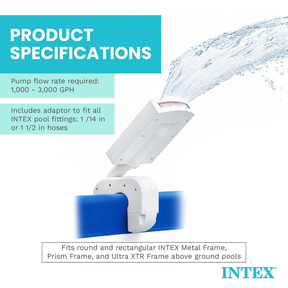 Intex close-up of nozzle detail highlighting spray pattern control for cooling enjoyment