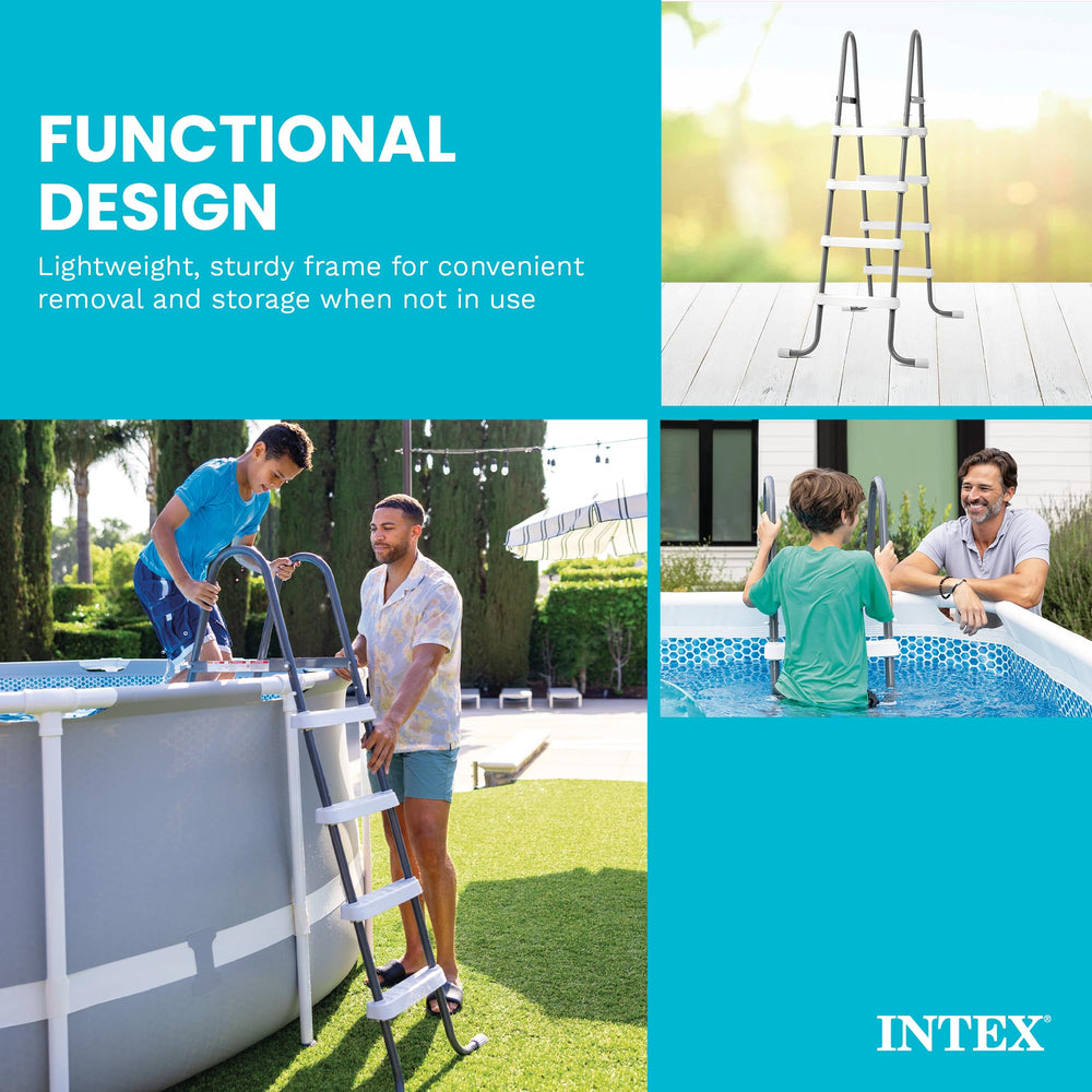 Intex leg brace and spring pin connection showing reinforced support