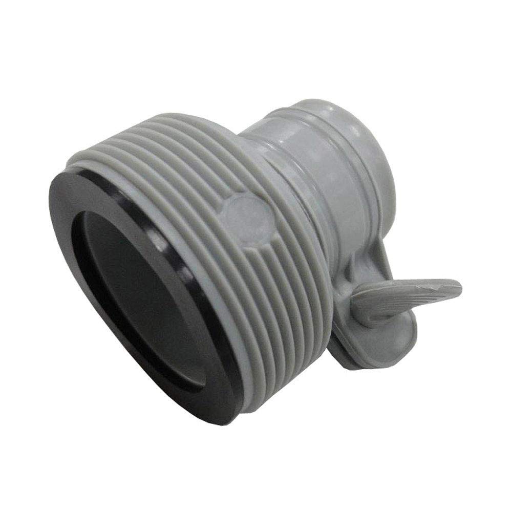 Intex valves installed on a backyard pool showing faster hose swaps benefit