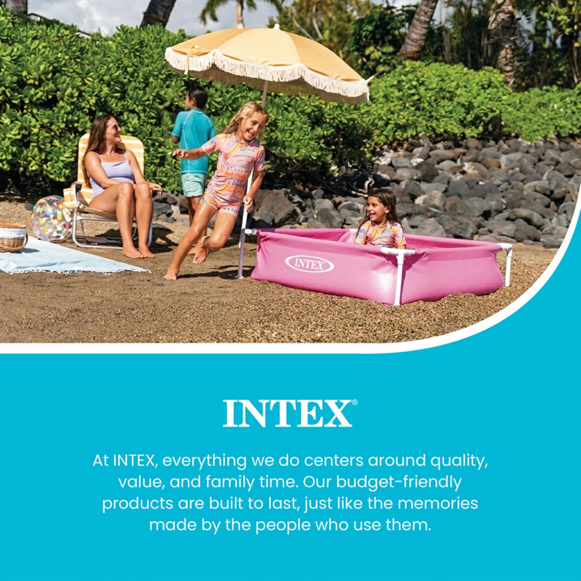 Intex metal frame connection showing sturdy support and durability