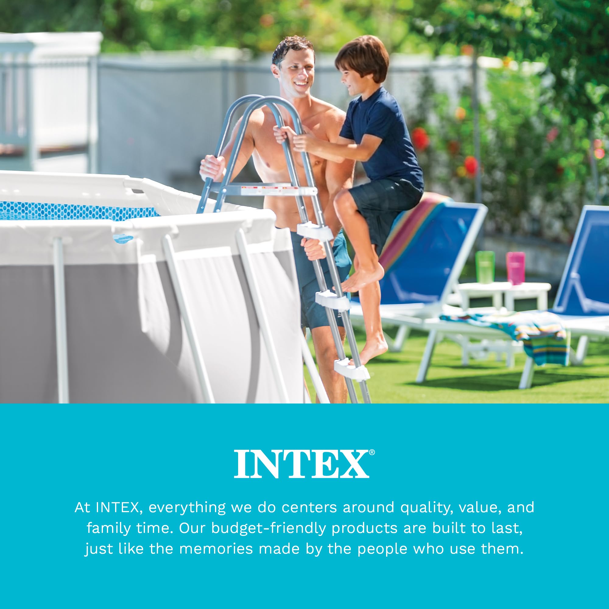 Intex patas con pasadores de resorte mostrando montaje seguro