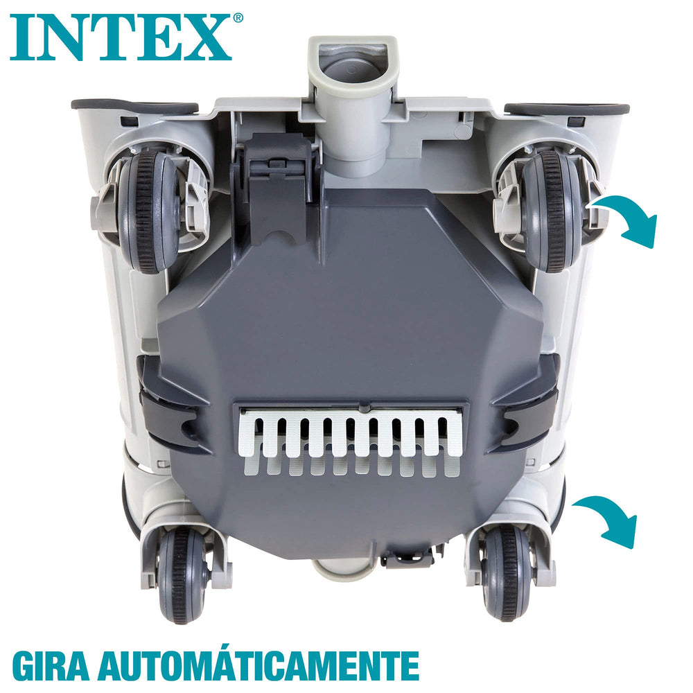 Intex dirt tank open demonstrating easy removal and hygienic debris emptying
