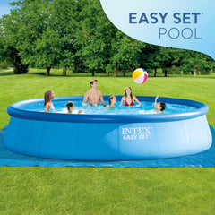 Intex inflatable pool front view demonstrating spacious family play area