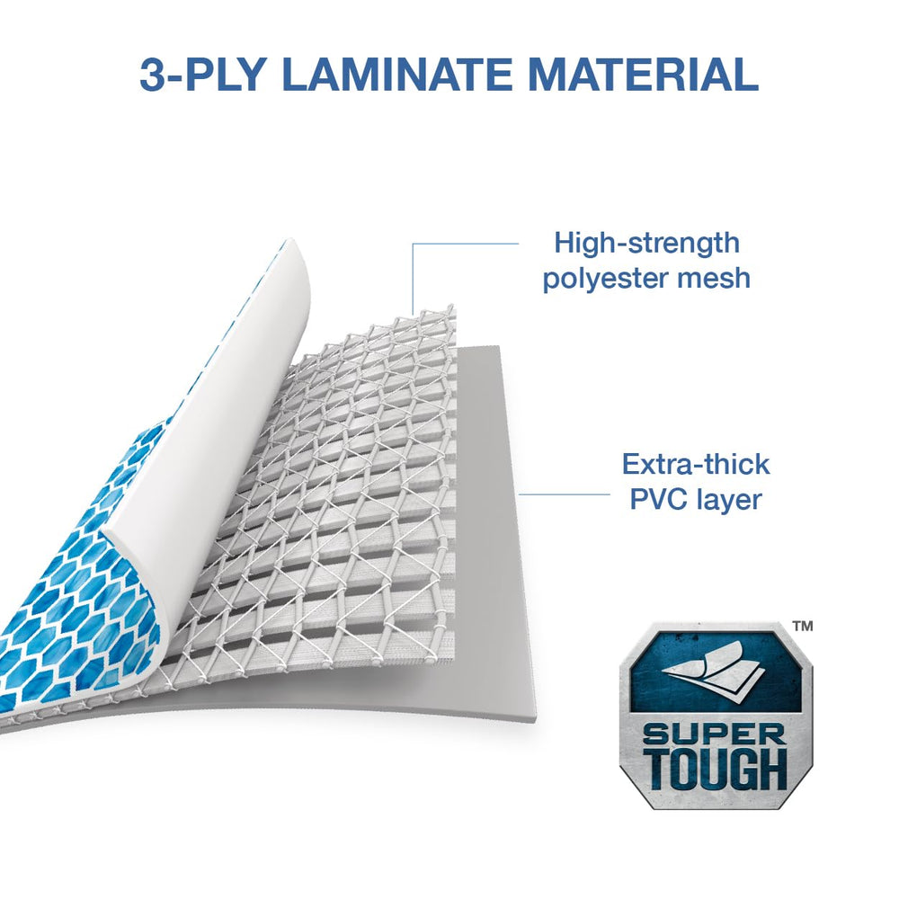 Intex prism frame liner texture close-up showing puncture-resistant material benefit