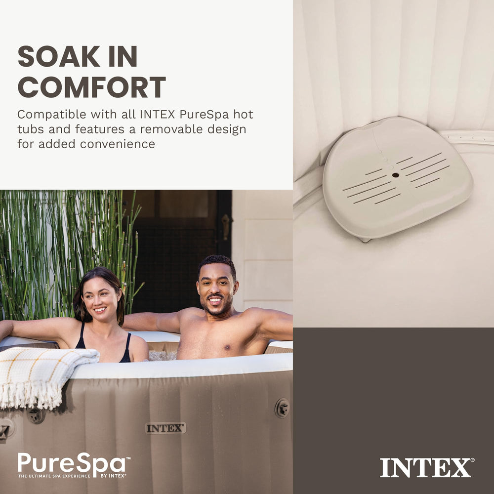Intex PureSpa seat deflated and folded for compact, easy storage convenience