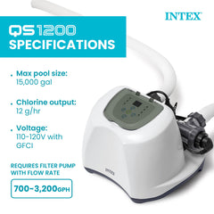 INTEX unit installed on pool pump demonstrating simple hookup and reliable sanitization