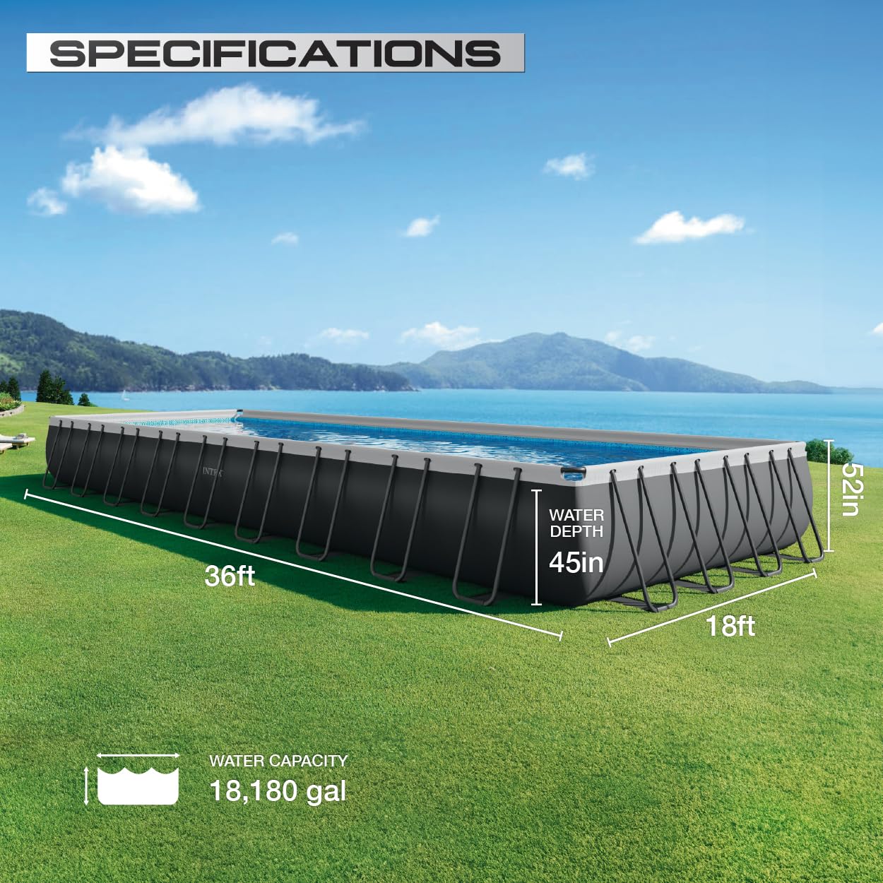 Intex 2650 GPH sand filter pump installed demonstrating clear-water circulation benefit