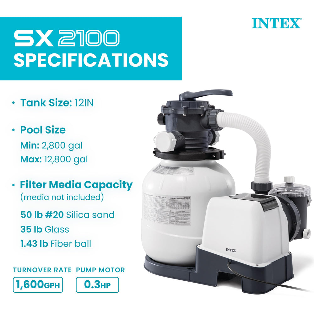 INTEX sand filter tank open revealing sand bed for long-lasting filtration