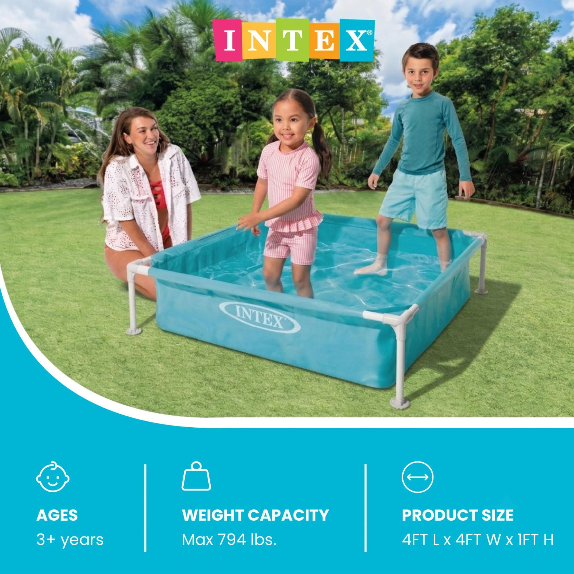 Intex side profile with children demonstrating supervised splash play
