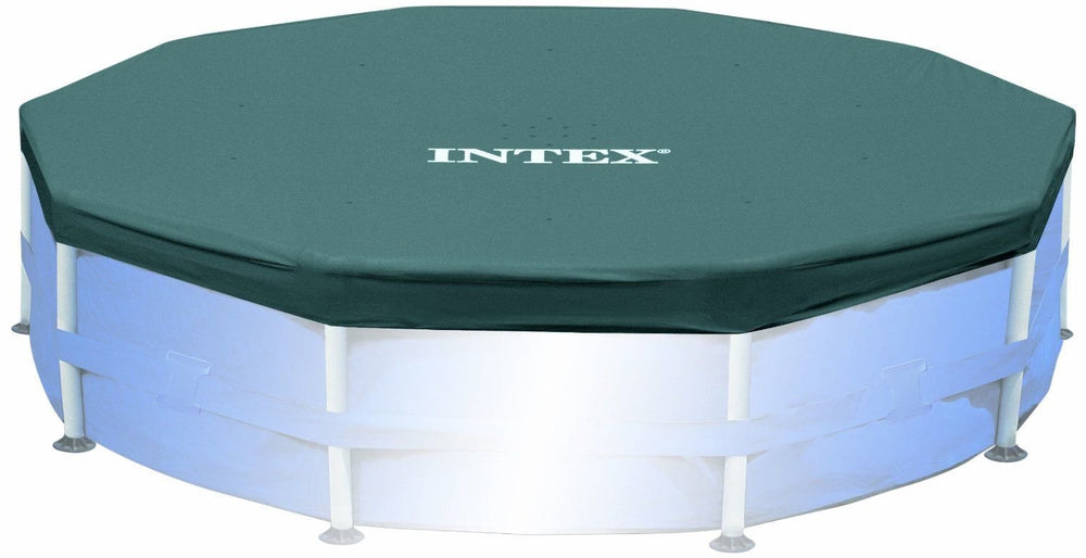 Intex size comparison showing 10-inch overhang for secure fit benefit