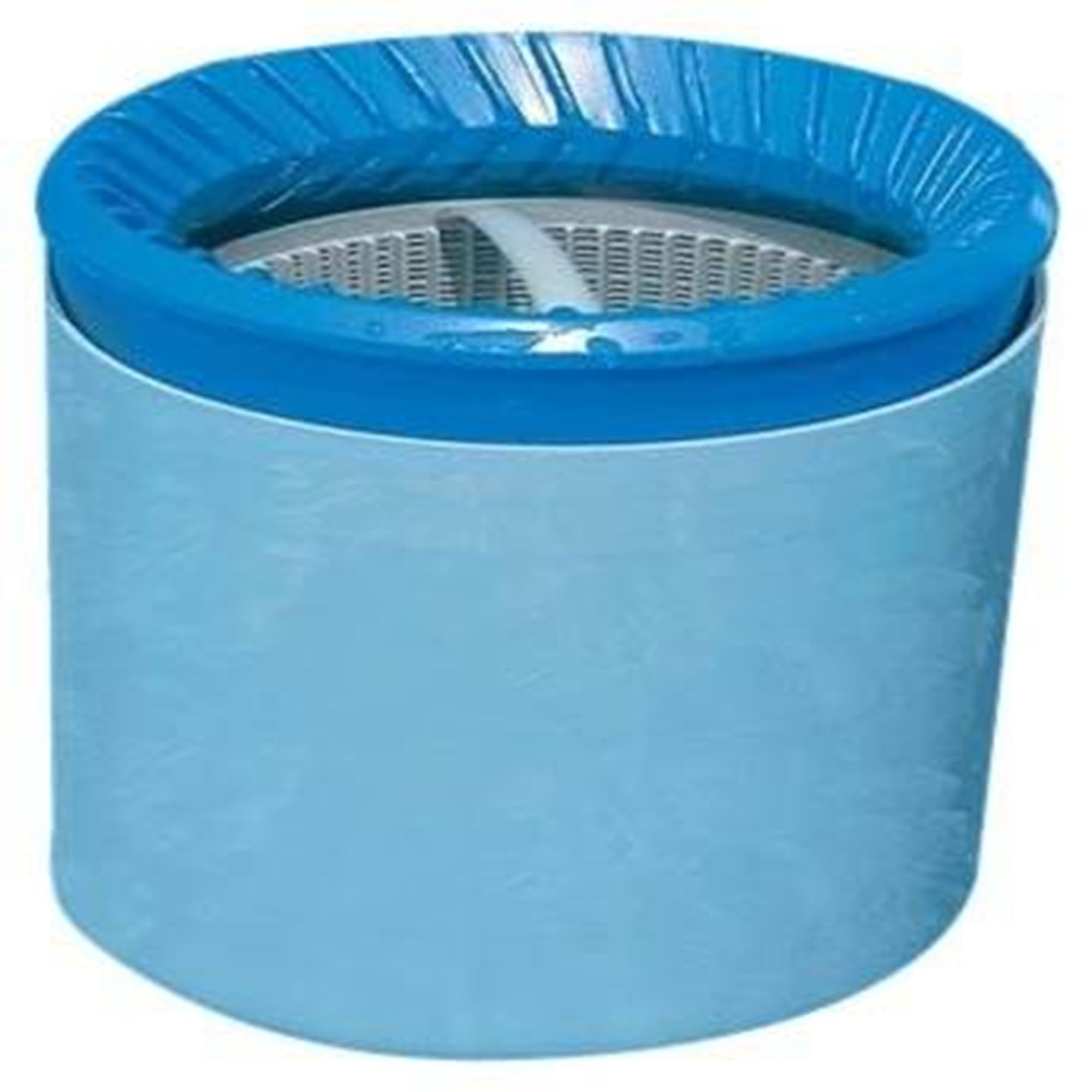 Intex skimmer beside a standard pool net showing space-saving and continuous skimming benefit
