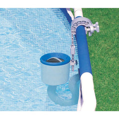 Intex skimmer side profile mounted on Easy Set pool for steady surface cleaning