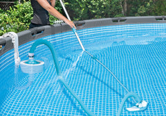Intex spiral hose rib close-up showing durable texture and kink resistance