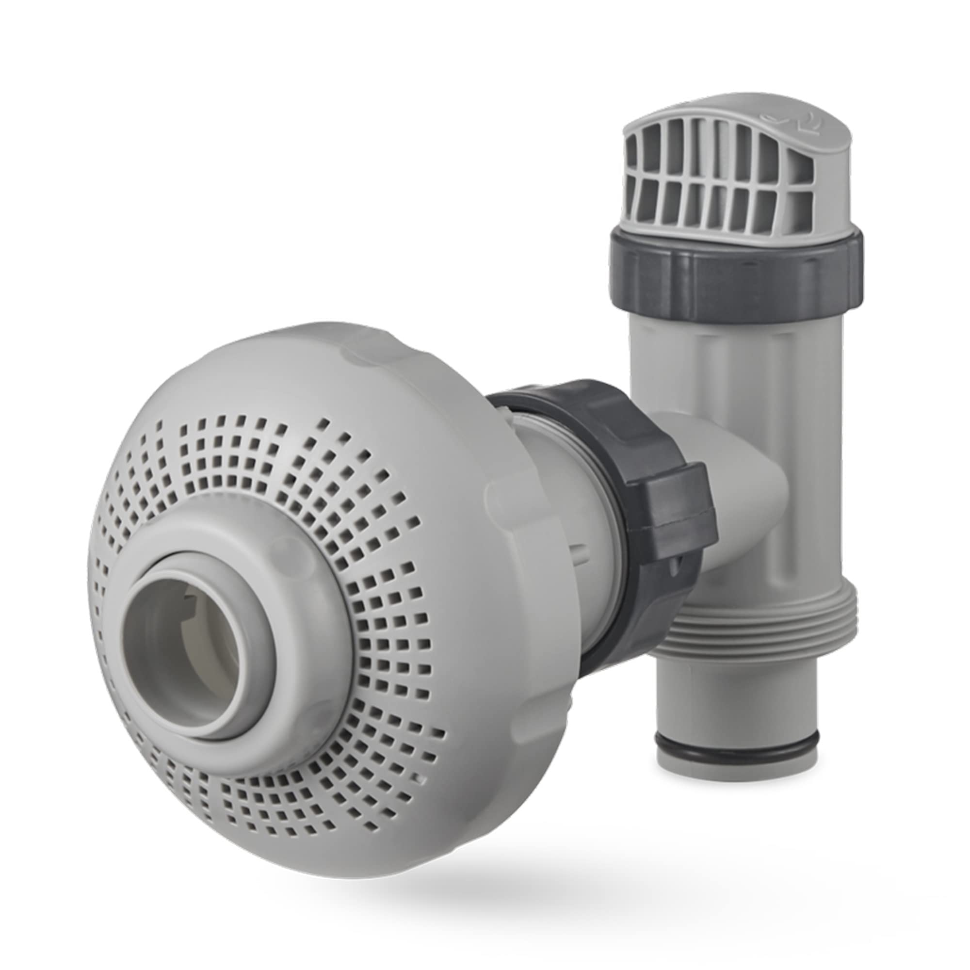 Textured strainer grid from Intex, filters leaves and large particles from intake