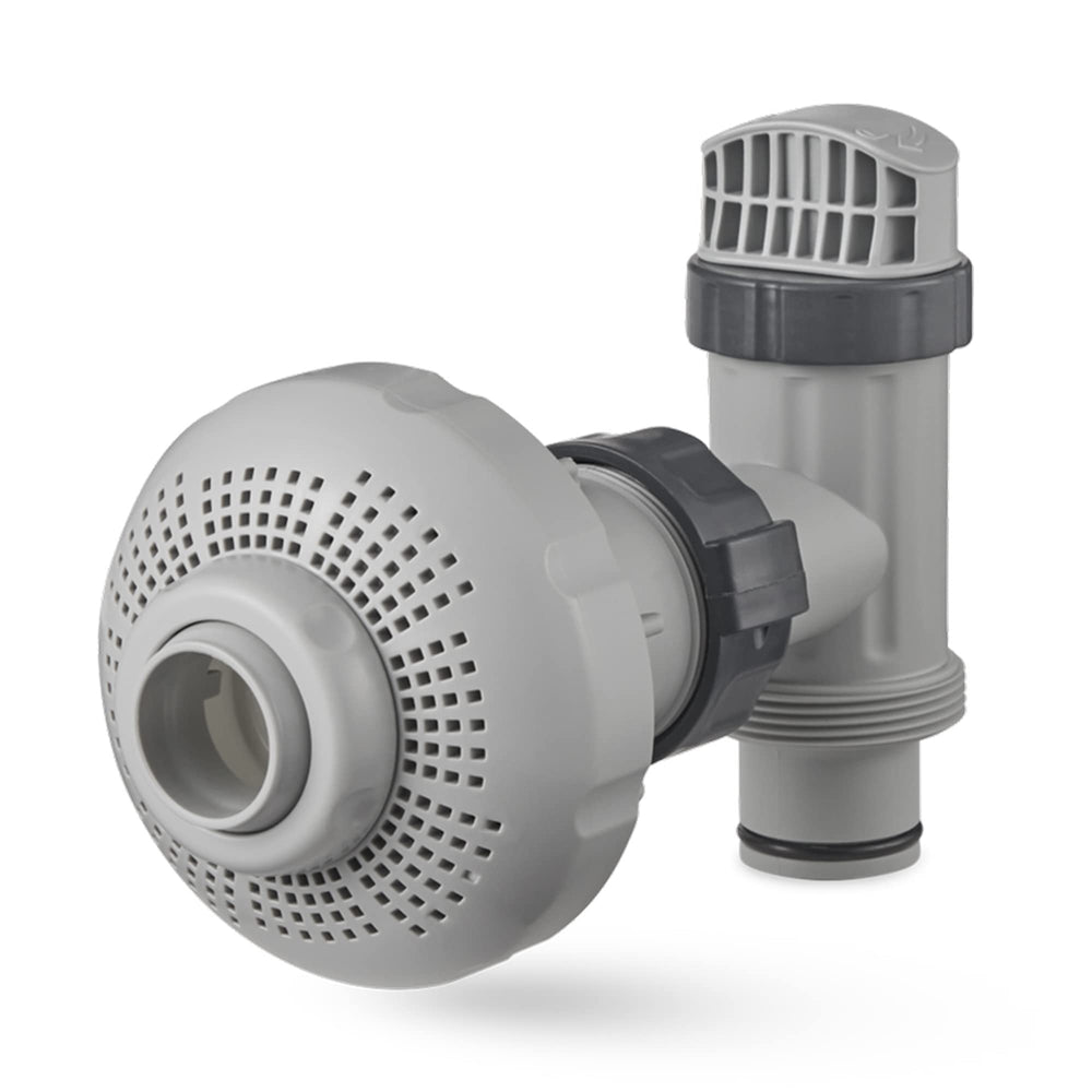 Textured strainer grid from Intex, filters leaves and large particles from intake