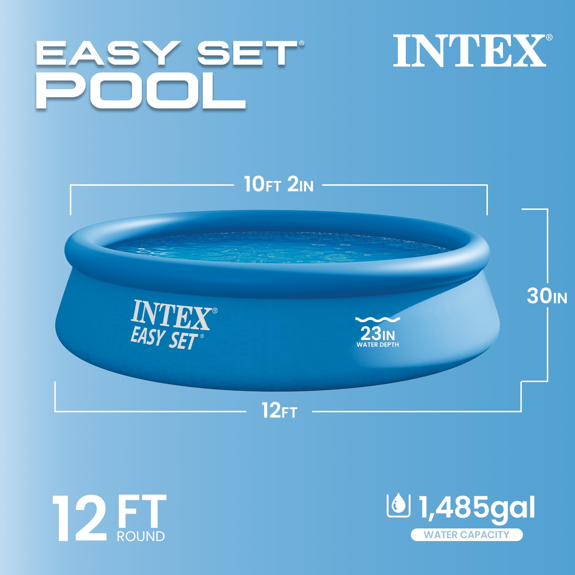 Intex top ring close-up showing 3-ply PVC texture for puncture resistance