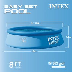 Intex top ring closeup showing inflation and quick, secure setup benefit