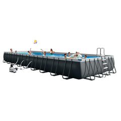 Intex Ultra XTR front view showing full pool and rectangular swim area benefit