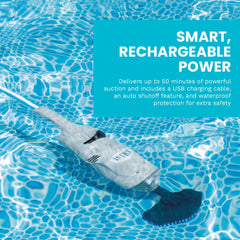 Intex USB charging cable and port highlighting convenient rechargeable power