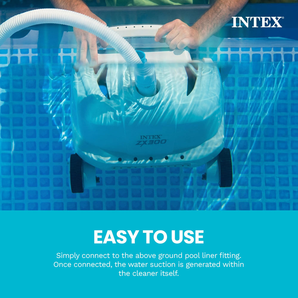 Intex ZX300 in-pool action capturing effective floor cleaning during operation