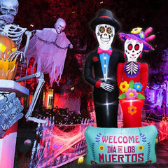 Intexflatable close-up of fabric details showing vibrant Day of the Dead design