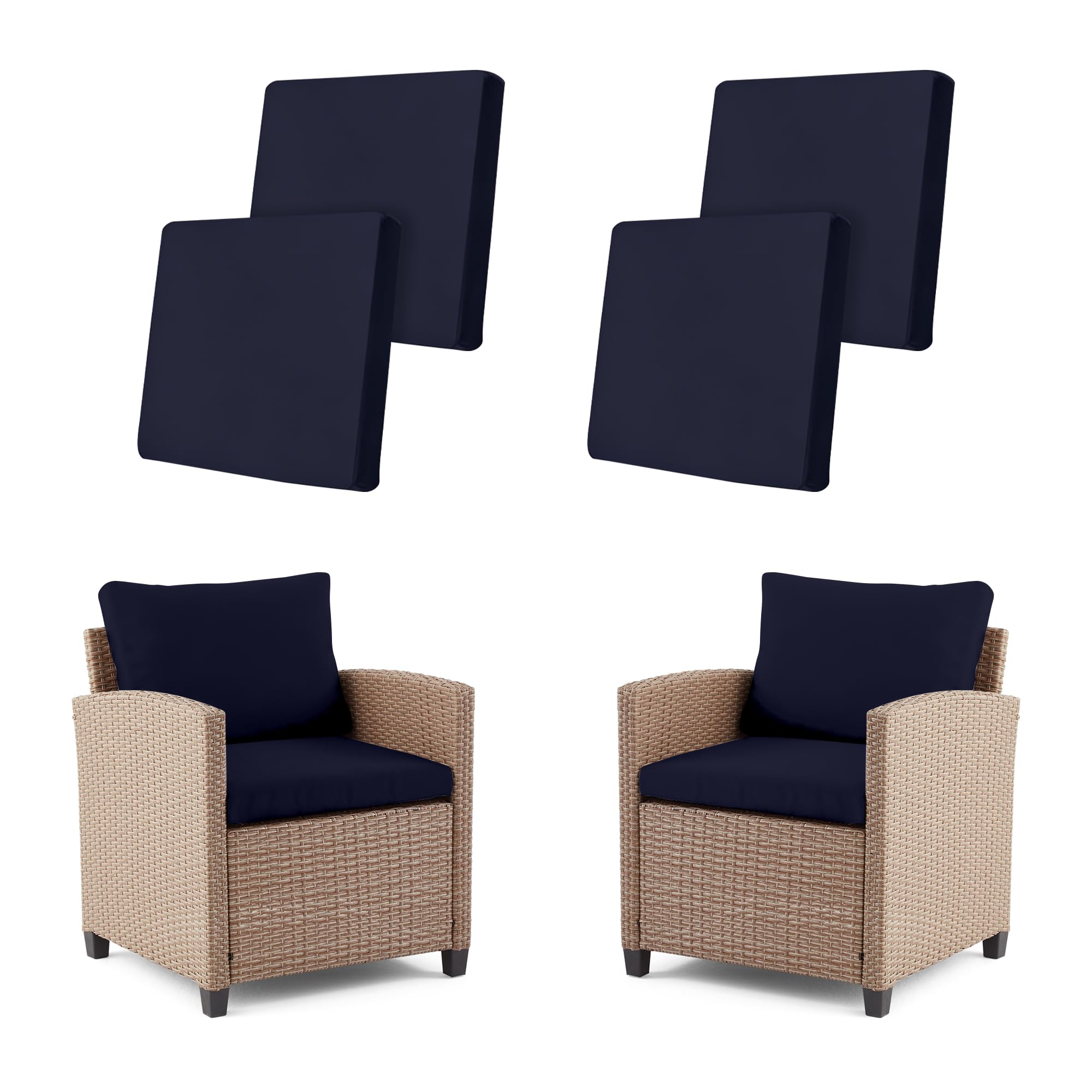 IntoBox front view of four cushion covers showing coordinated set and protection