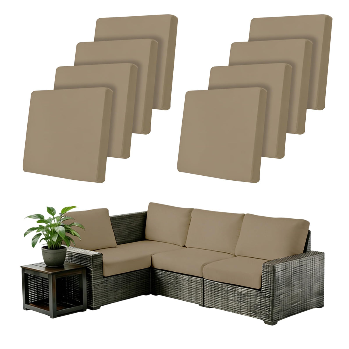 IntoBox front packaging showing eight outdoor cushion covers and convenience