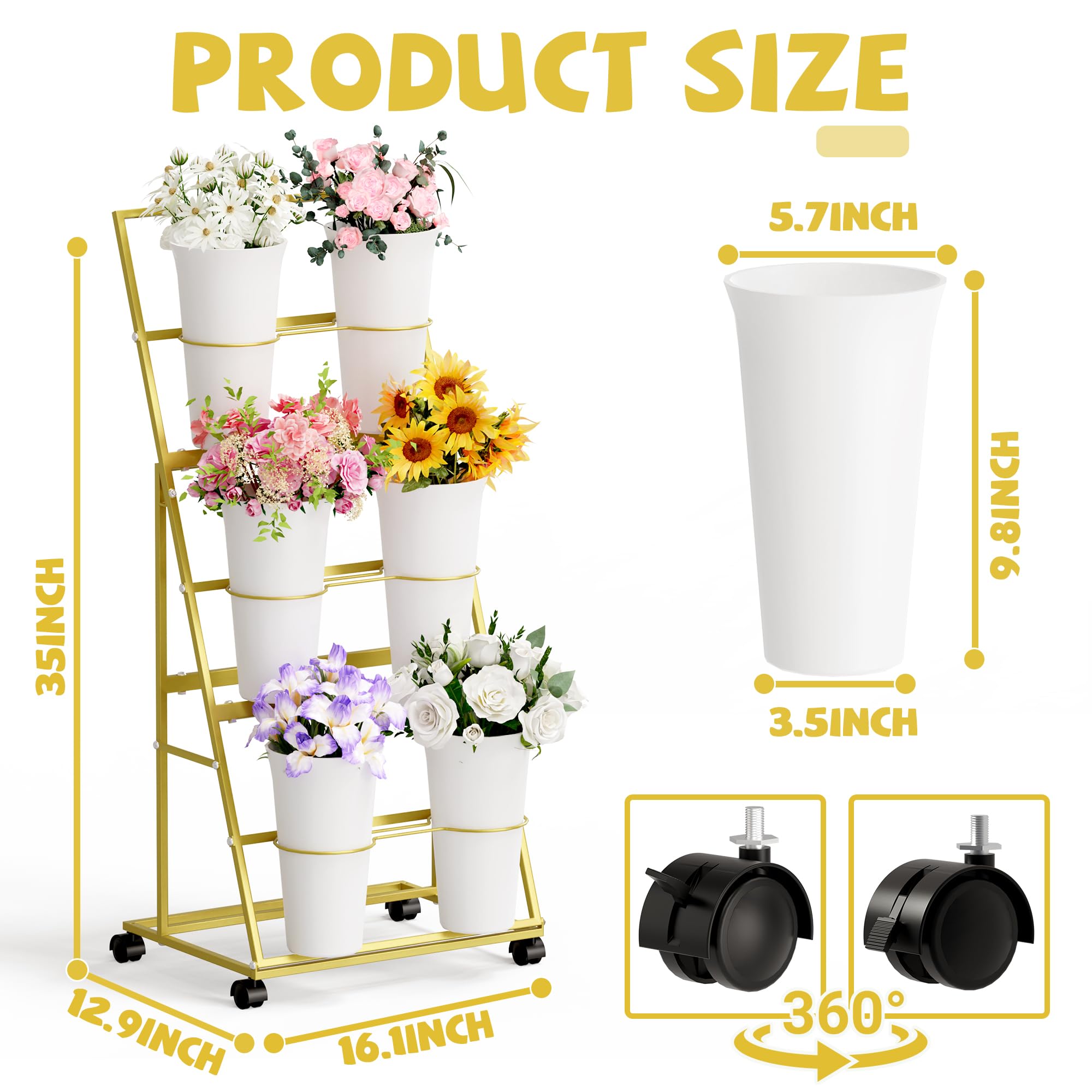 Invech stand placed on a patio with plants showing stylish outdoor display appeal