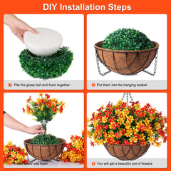INXUGAO assembled hanging basket on porch hook showcasing easy outdoor use