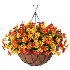 INXUGAO front view of hanging basket showing vibrant fall display and curb appeal
