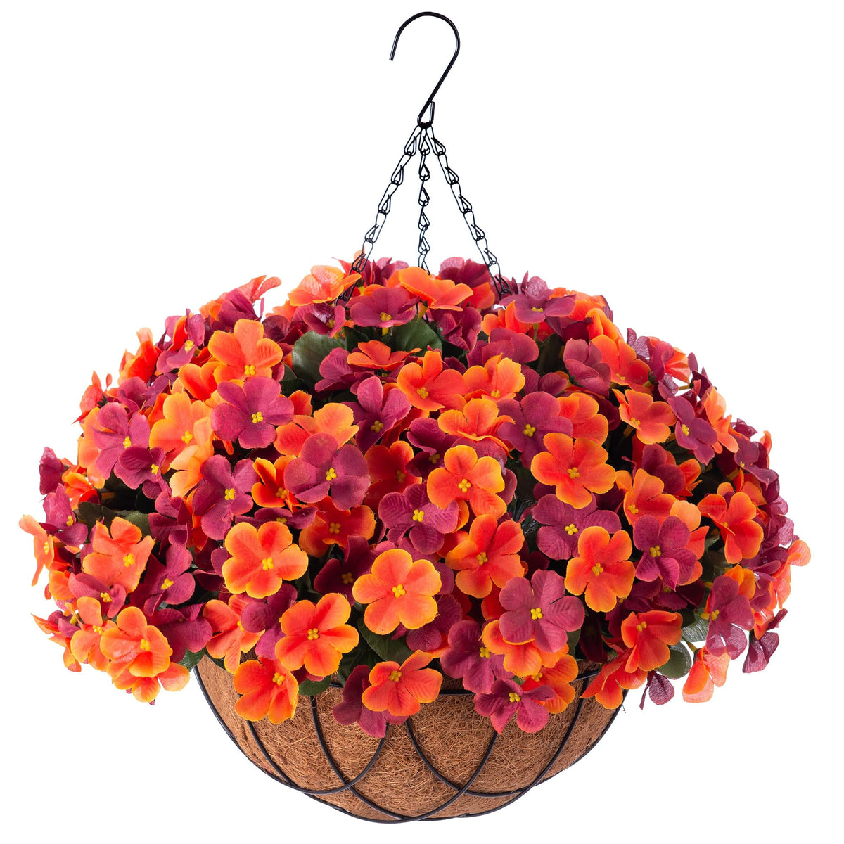 INXUGAO front view of hanging basket showing full fall display and instant curb appeal
